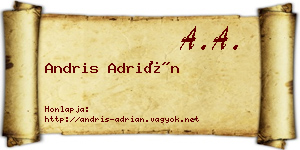 Andris Adrián névjegykártya